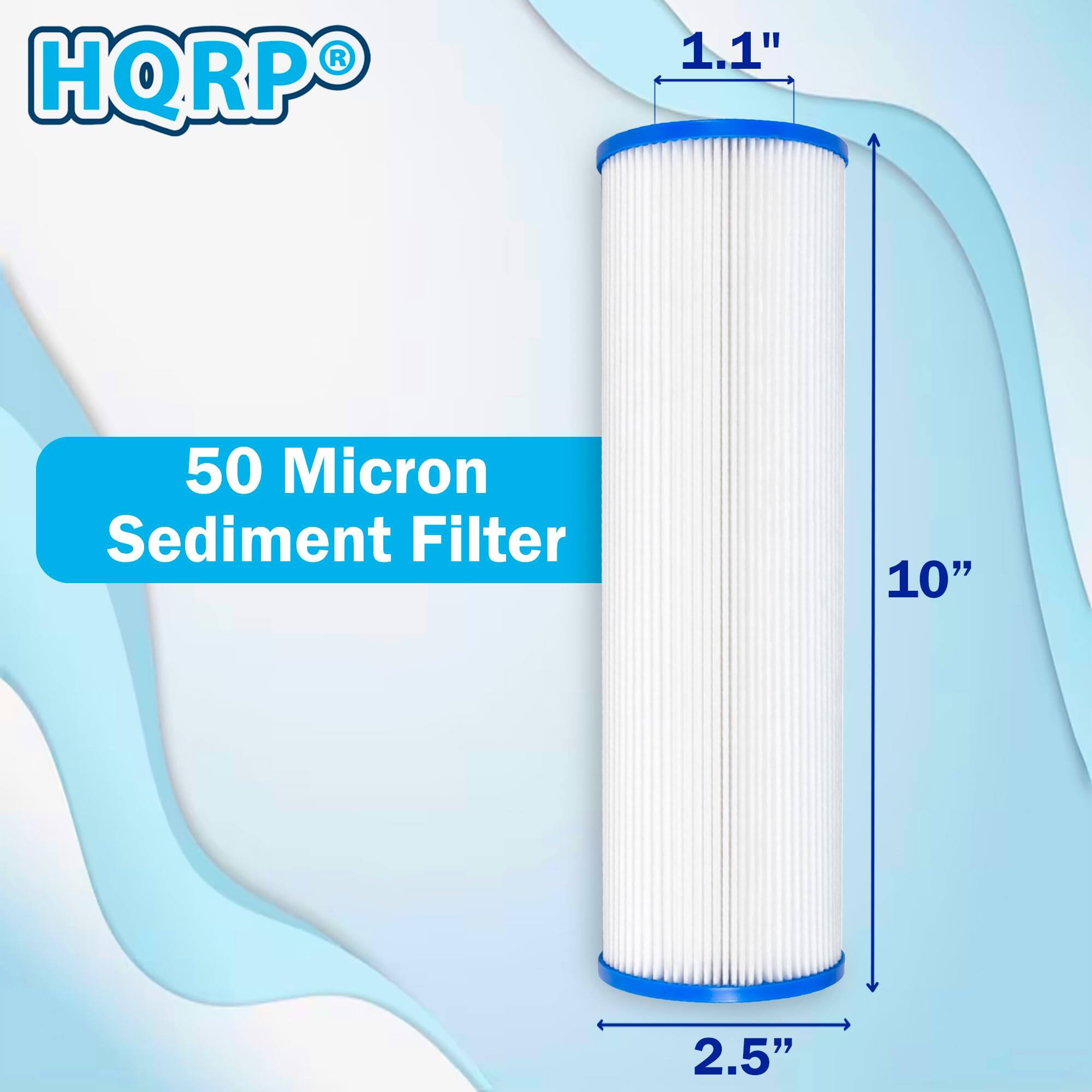 HQRP 1.1" 50 Micron Sediment Filter 10" 2.5"