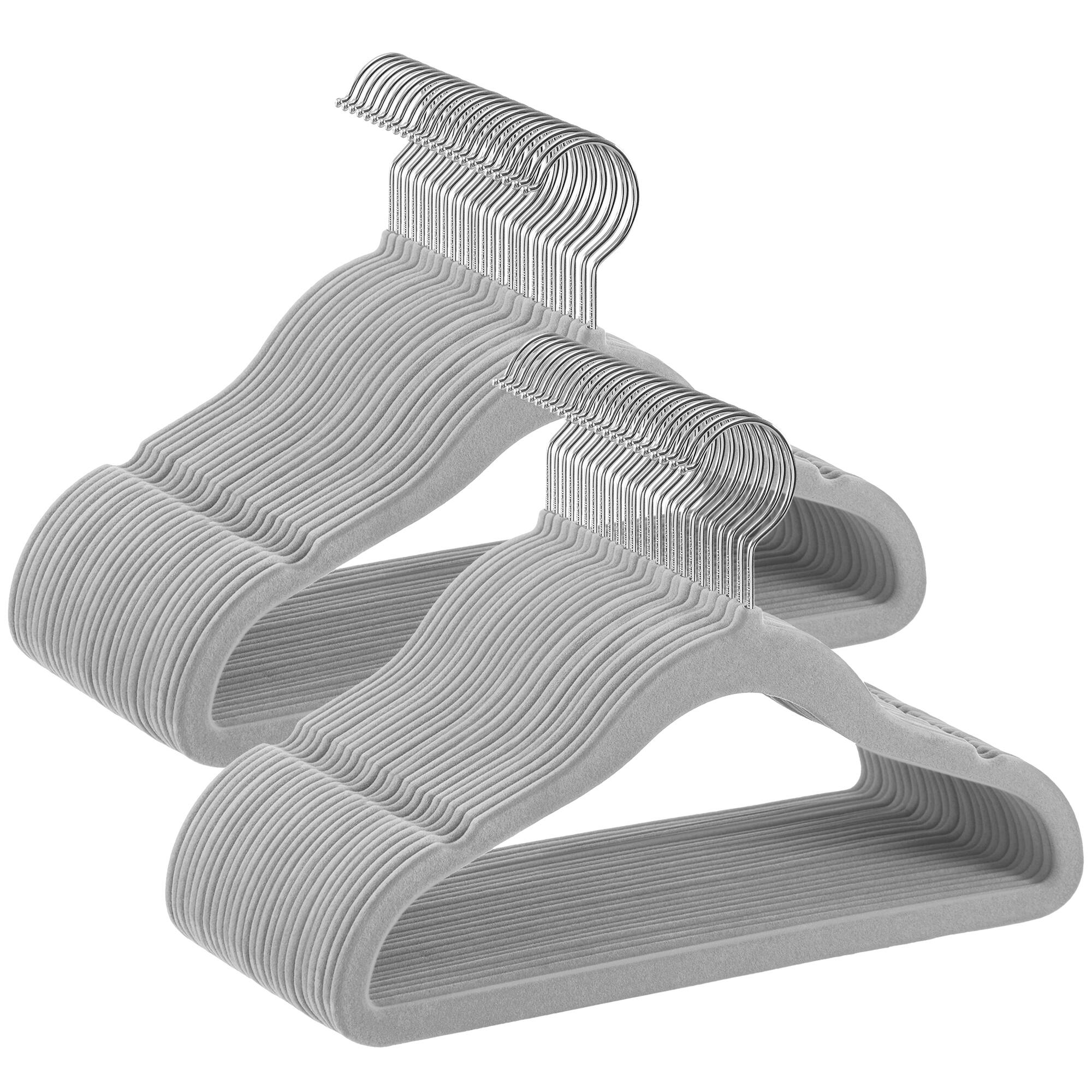 Front. Songmics Home - Baby Hangers 50 Pack, Kids Hangers for Closet, 11.8 x 8.1 Inches, Silver 360° Swivel Hooks, Clothes Hangers - Dove Gray.