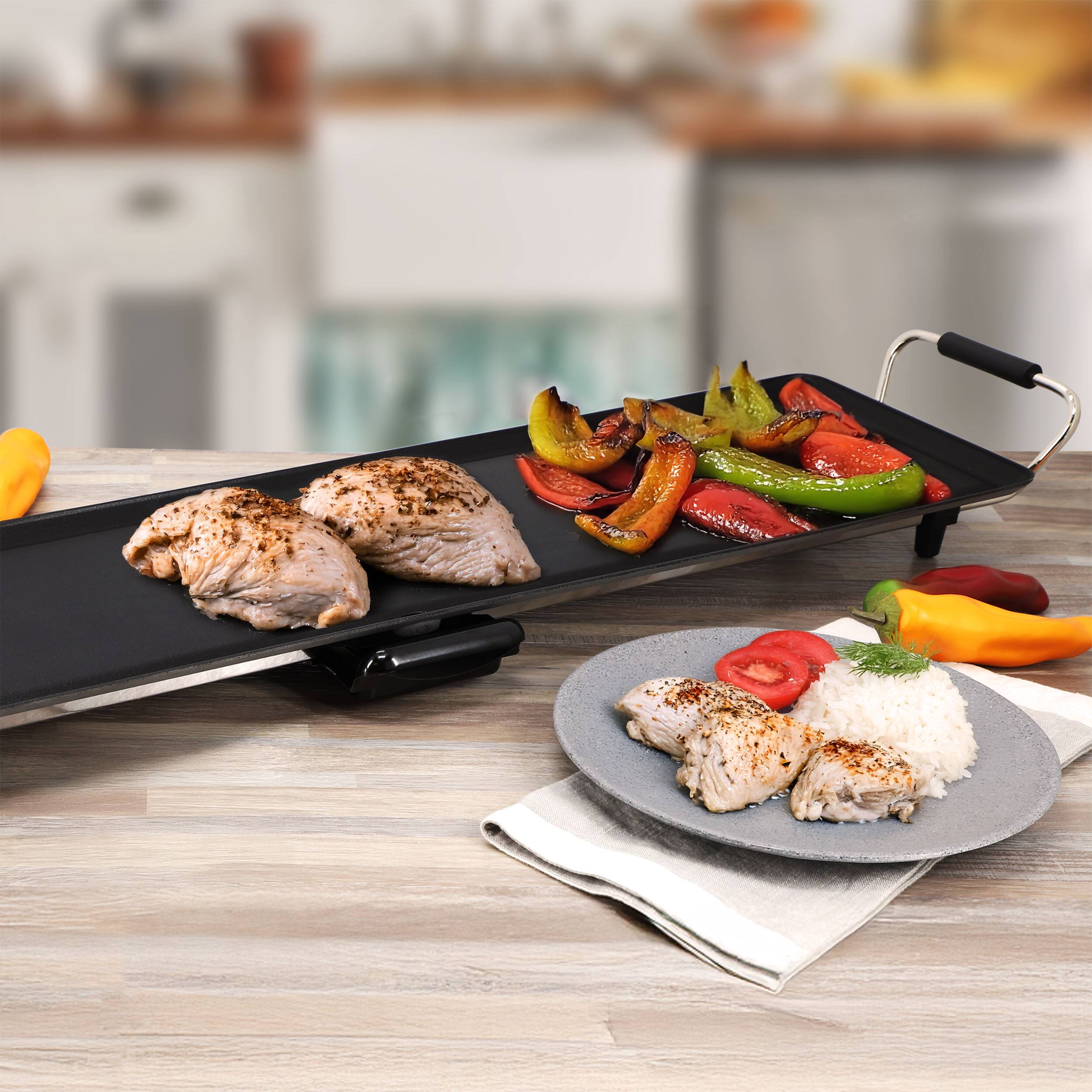Alt View 5. MegaChef - MegaChef 35 Inch Electric Grill with Drip Tray and Non-Stick Coating - Black.