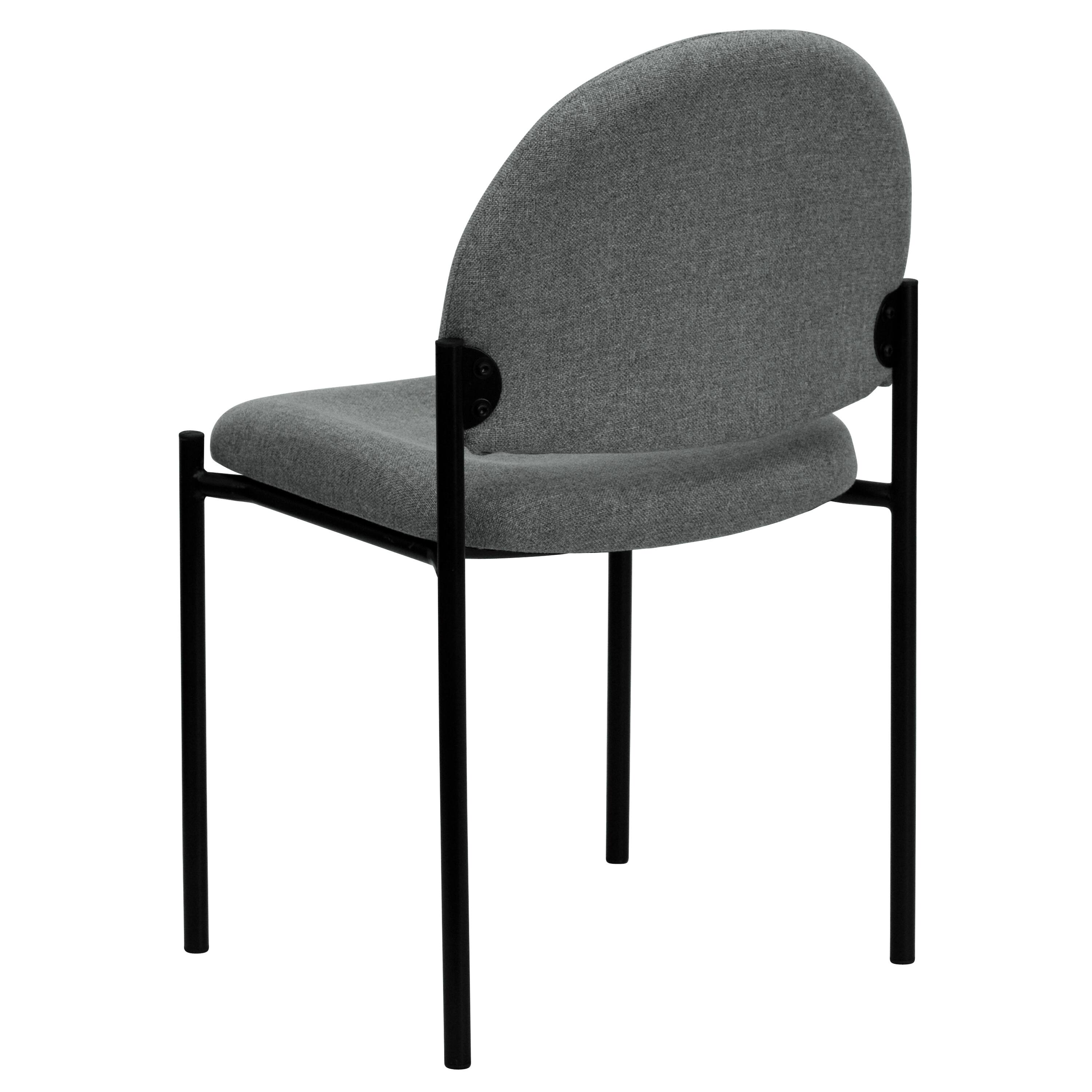 Alt View 5. Emma + Oliver - Comfort Stackable Steel Side Reception Chair - Gray Fabric.