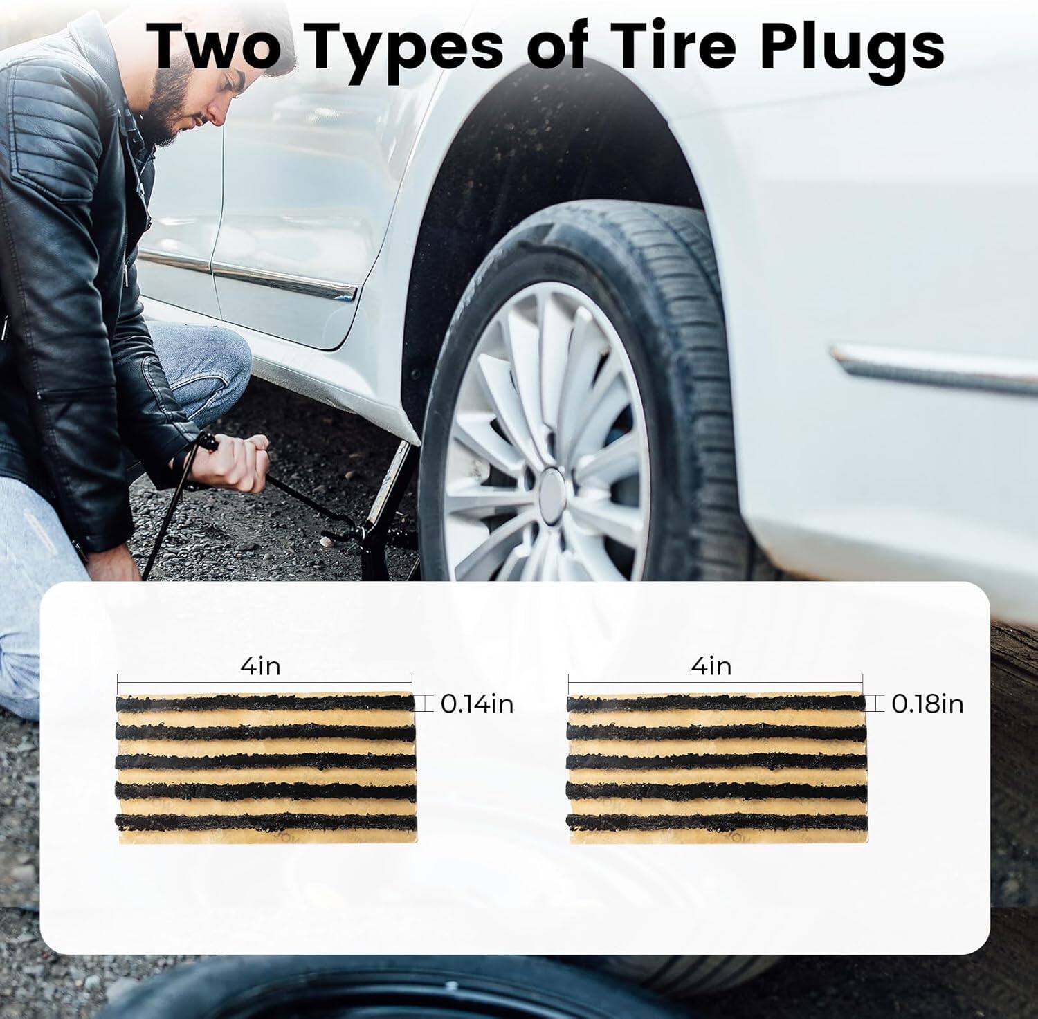 Two Types of Tire Plugs

4in 0.14in

4in 0.18in