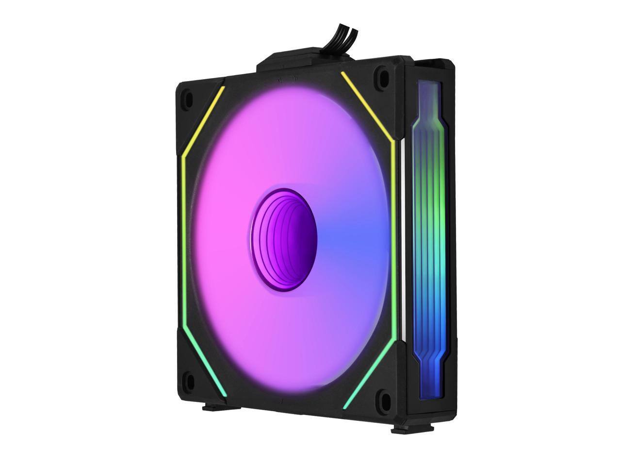 Alt View 4. Lian Li - LIAN LI UNI FAN SL INFINITY 120 RGB BLACK  REVERSE BLADE VERSION ---UF-RSLIN120-1B (No controller included) - Black.