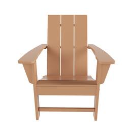 WestinTrends - Ashore Outdoor HDPE Modern Folding Adirondack Chair - Teak