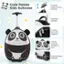 Cute Panda Kids Suitcase: 3-Level Telescoping Handle, Portable Handle, 2-Way Smooth Zippers, Lovely Animal Pattern & Ears, Freestanding Stopper.