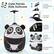 Cute Panda Kids Suitcase: 3-Level Telescoping Handle, Portable Handle, 2-Way Smooth Zippers, Lovely Animal Pattern & Ears, Freestanding Stopper.