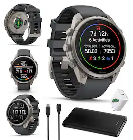 Garmin - Fenix 9 Pro inReach 47mm Titanium GPS Smartwatch Black Bundle - Titanium with Graphite/Black - (2025)