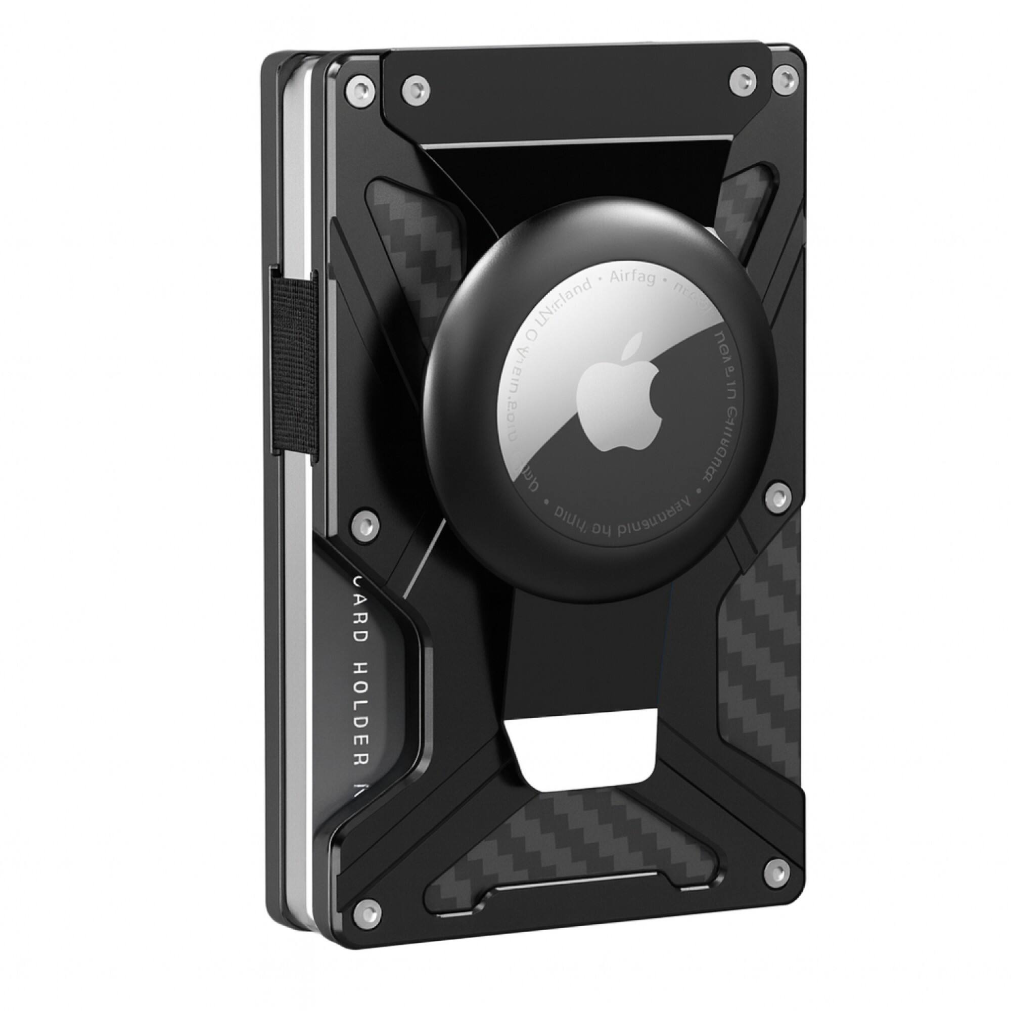 SaharaCase - Heavy Duty Magsafe Wallet Compatible with Magsafe iPhones | 15 Card Capacity | Airtag Option - Carbon Black