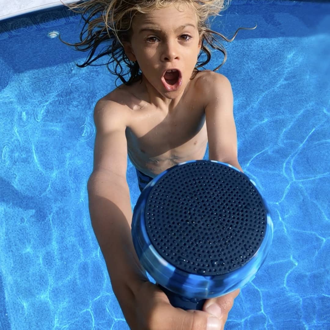 Alt View 13. Speaqua - Barnacle Vibe 2.0 Portable Waterproof Bluetooth Speaker with Built in Storage (2,000 songs) - Sea Glass.