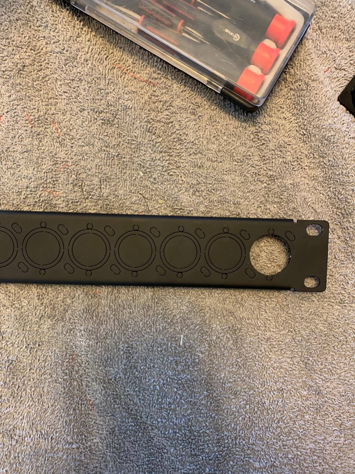 Alt View 2. Gator - 1U Universal Rack Panel with 16 Knockouts, 16-Gauge Cold-Rolled Steel Construction.
