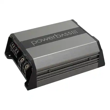 Front. Powerbass - PowerBass PBM-300.2 - 75Watt x 2 (4 ohm), 150Watt x 2 (2 ohm) Mini Amplifier - Black/Gray.