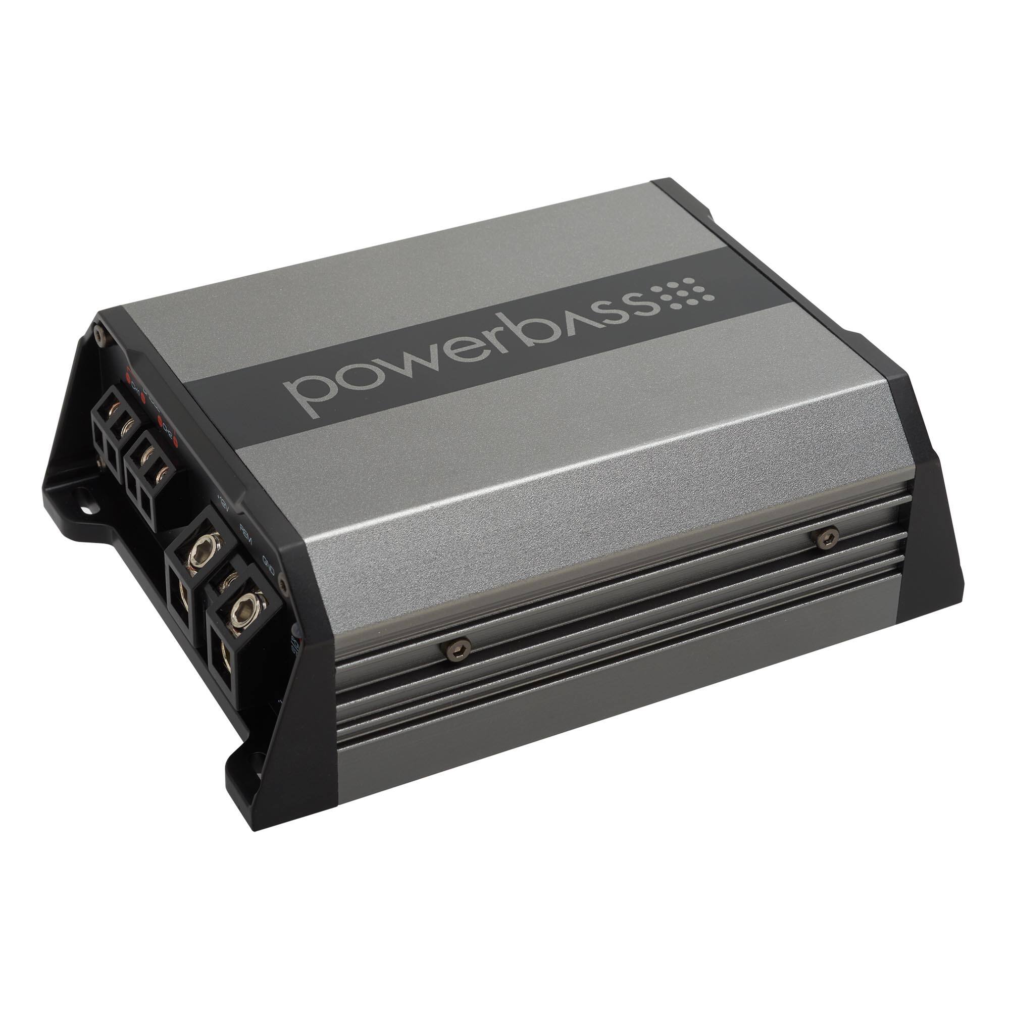 Front. Powerbass - PowerBass PBM-300.2 - 75Watt x 2 (4 ohm), 150Watt x 2 (2 ohm) Mini Amplifier - Black/Gray.