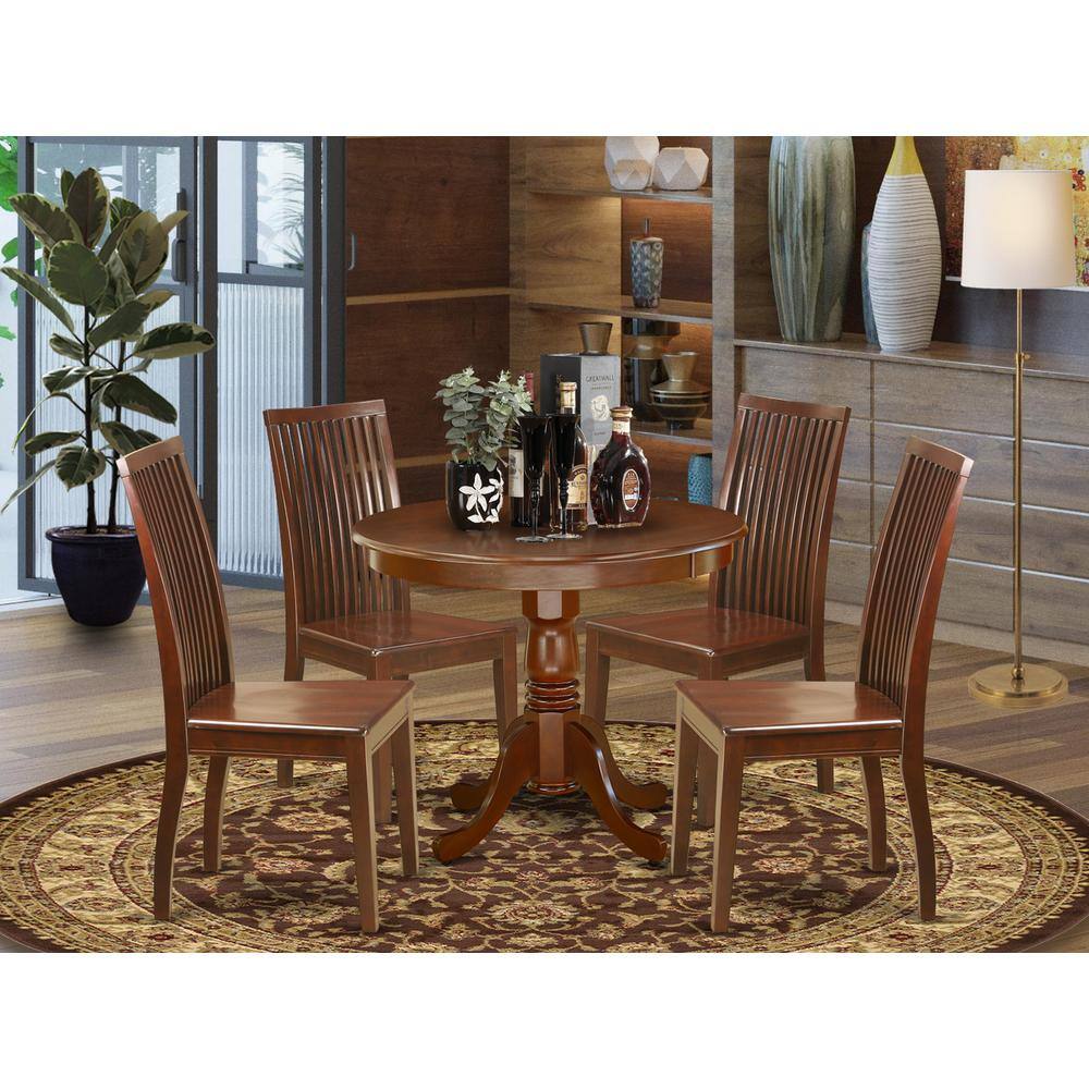 Left. East West Furniture - Dining Room Set Mahogany - Brown.