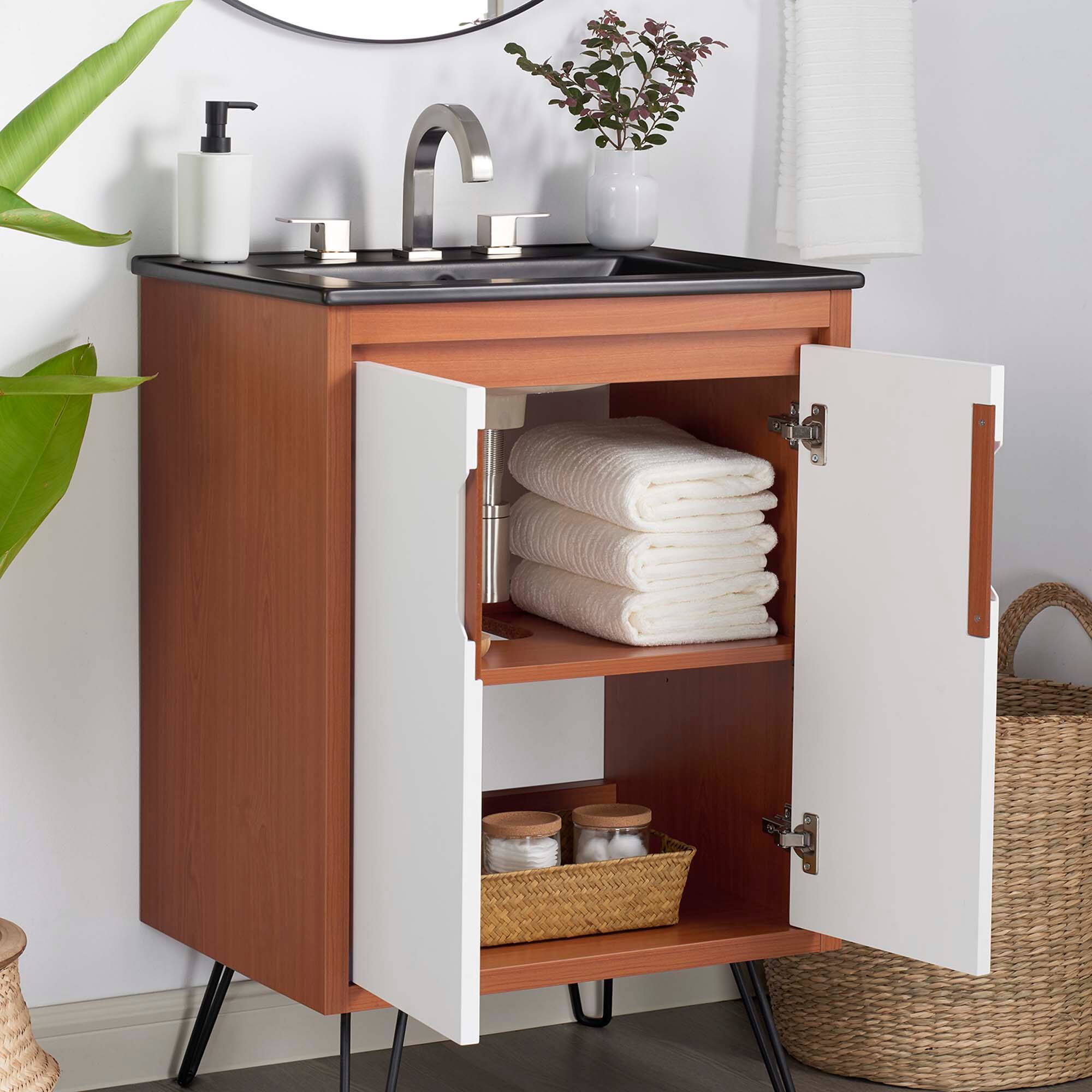 Back. Modway - Energize Bathroom Vanity Basin Included by Modway - Cherry White Black.