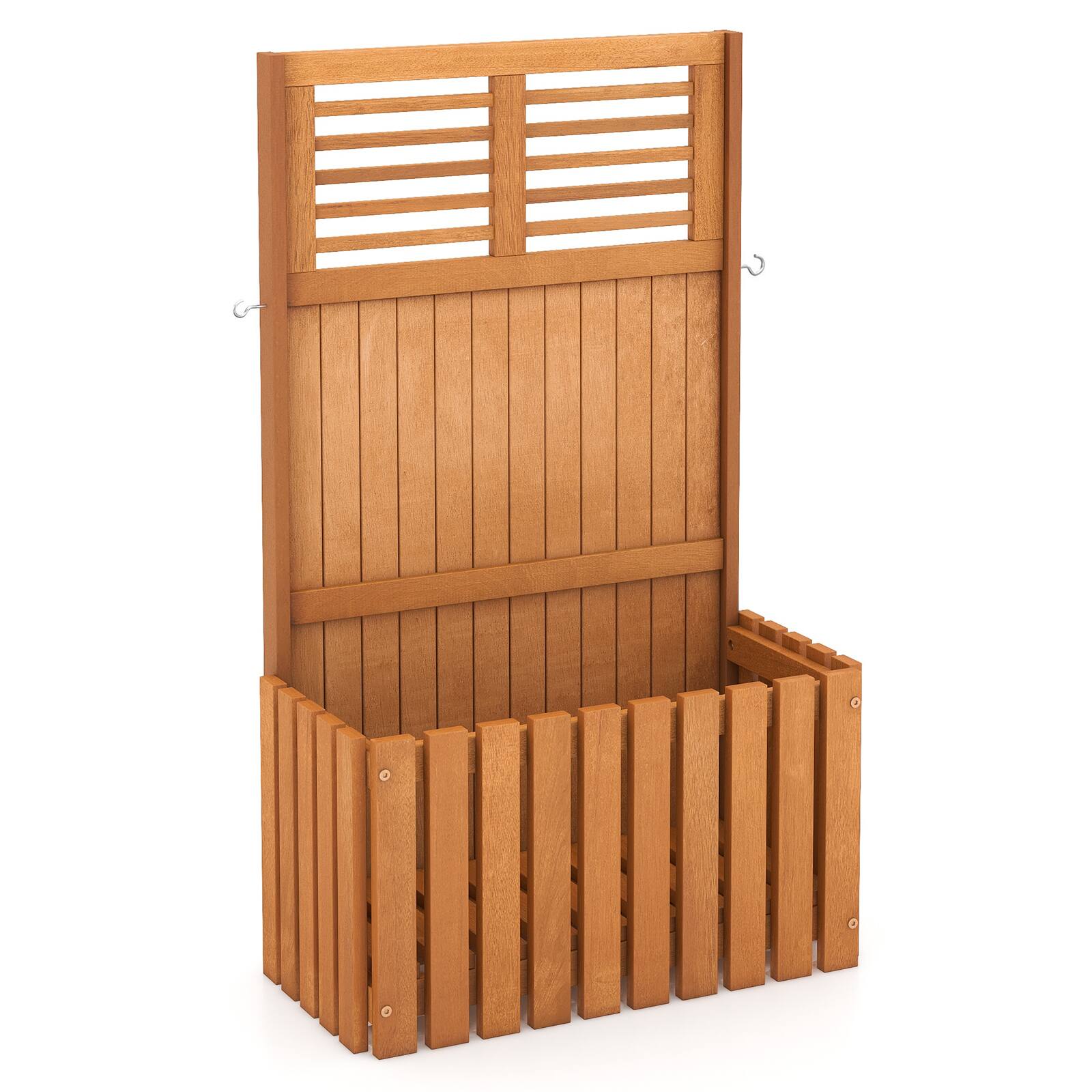 Ecooso - Wooden Raised Garden Bed with Privacy Screen Panel