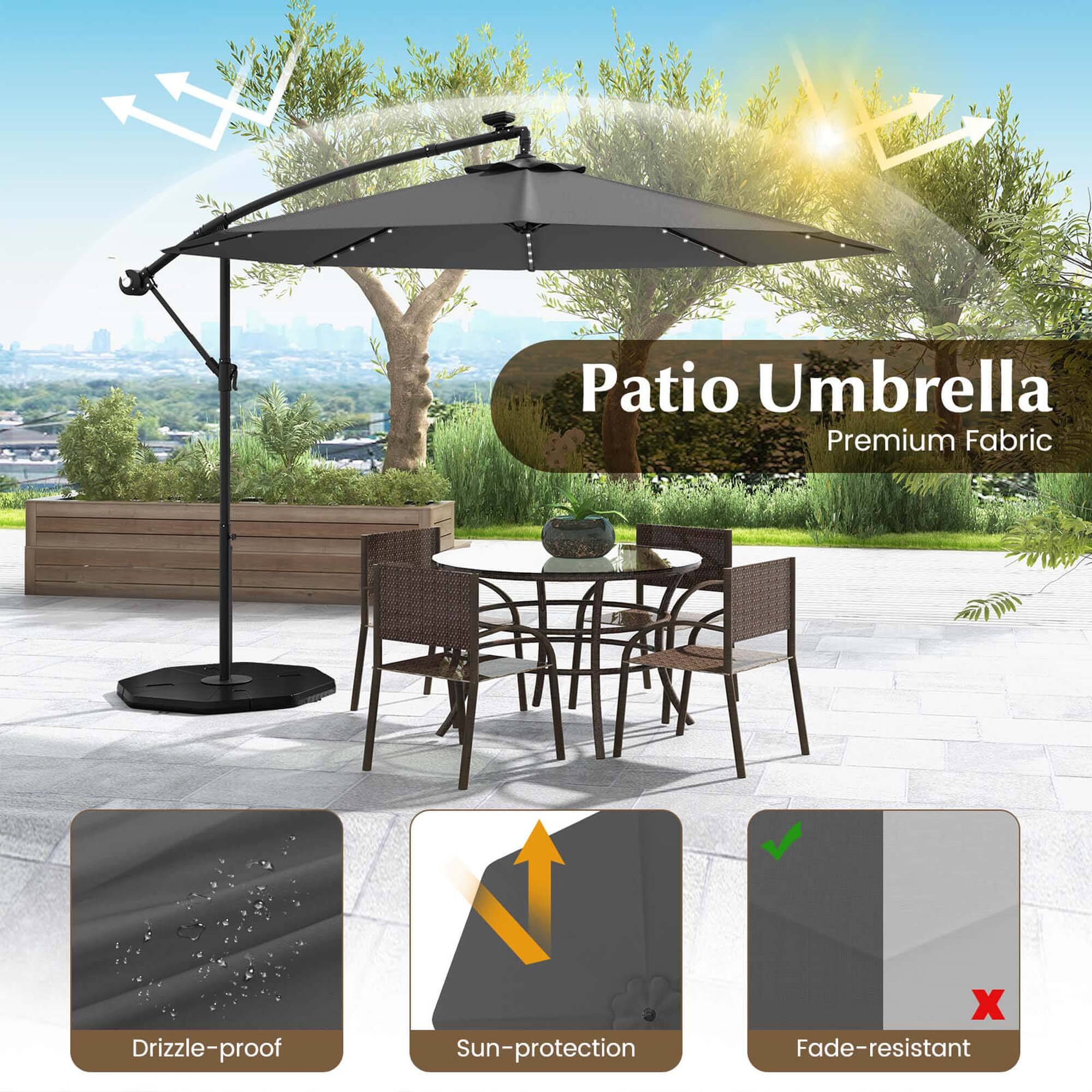 Patio Umbrella Premium Fabric Drizzle-proof Sun-protection X Fade-resistant