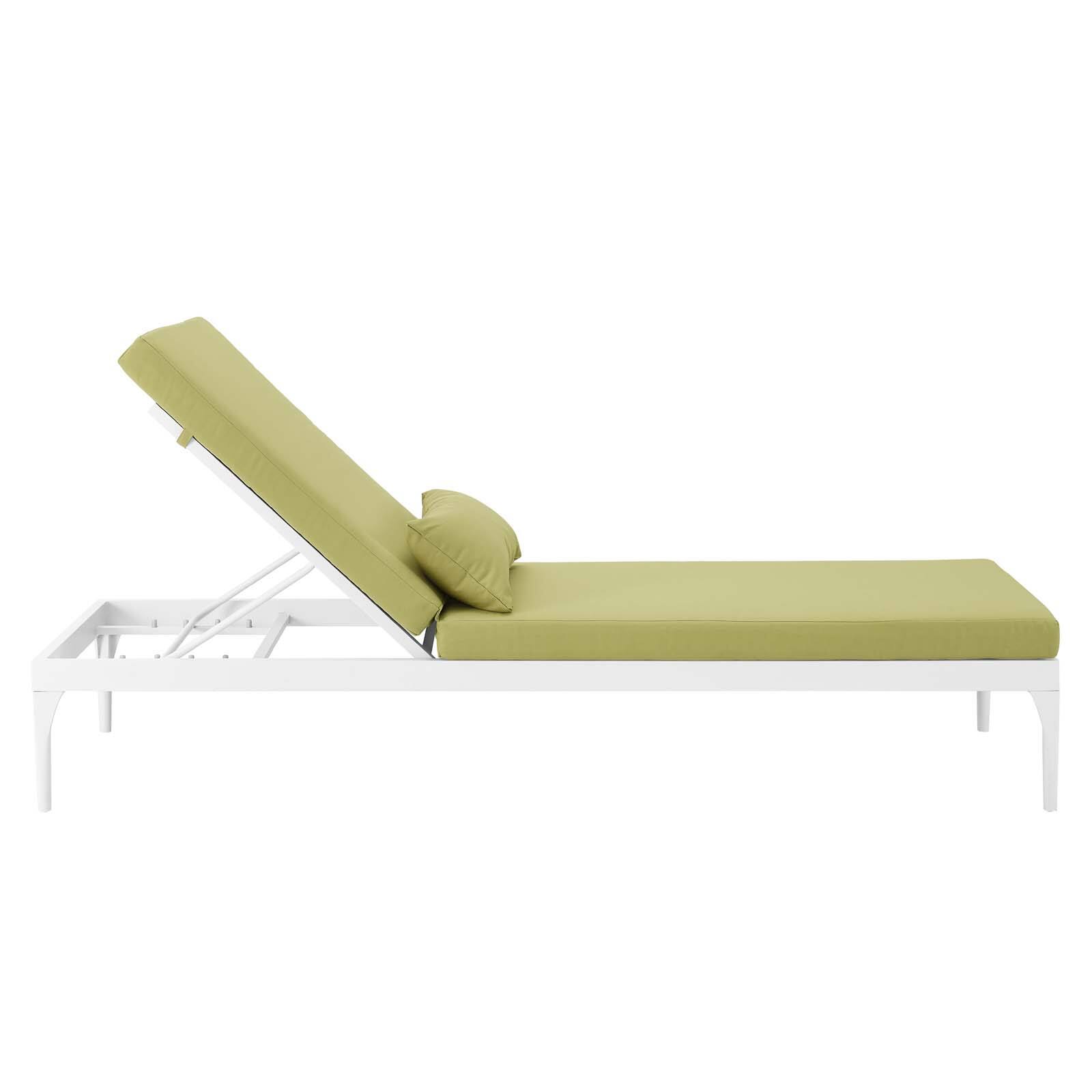 Alt View 1. Modway - Perspective Cushion Outdoor Patio Chaise Lounge Chair by Modway - White Peridot.