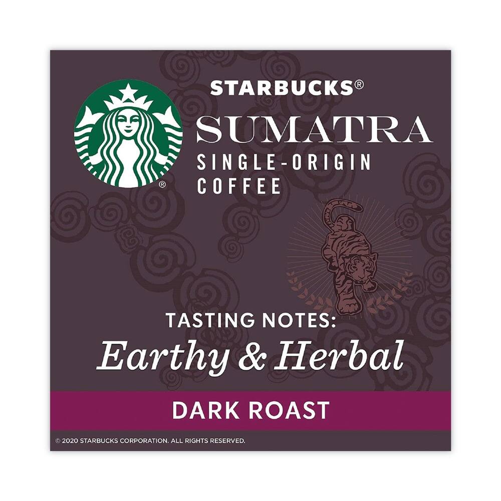 STARBUCKS® SUMATRA SINGLE-ORIGIN COFFEE  
TASTING NOTES: Earthy & Herbal  
DARK ROAST  
© 2020 STARBUCKS CORPORATION. ALL RIGHTS RESERVED.