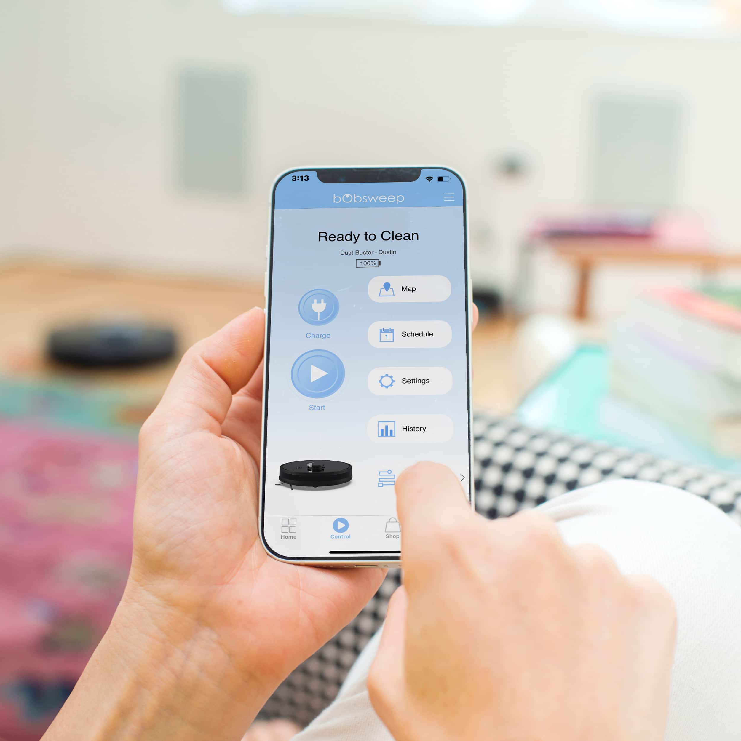 Alt View 11. bObsweep - Dustin Self-Emptying Robot Vacuum & Mop, with 100-day Dock and Patented Navigation, Wi-Fi Connected, Night - Night.
