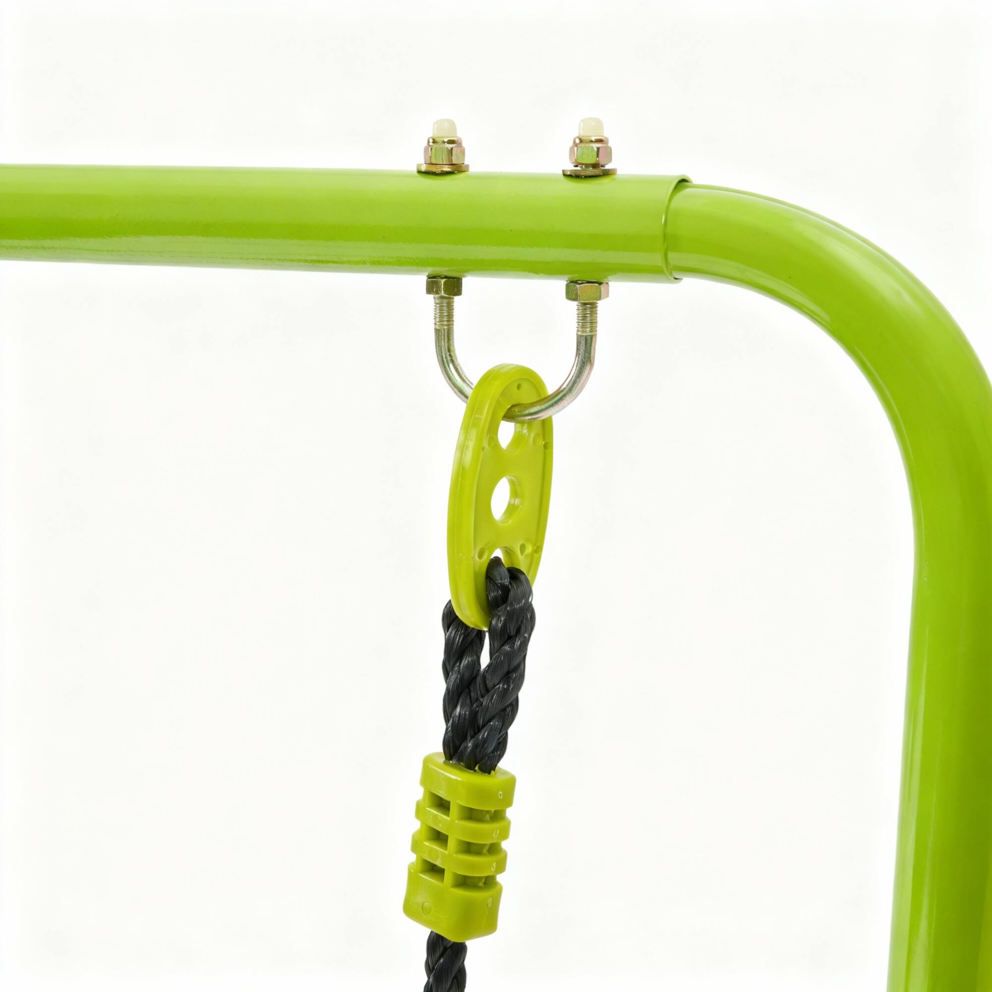 Alt View 6. Loheer - 4.8 ft Indoor Outdoor Baby Swing with Safety Seat and Stable Metal Frame - Black+Green.