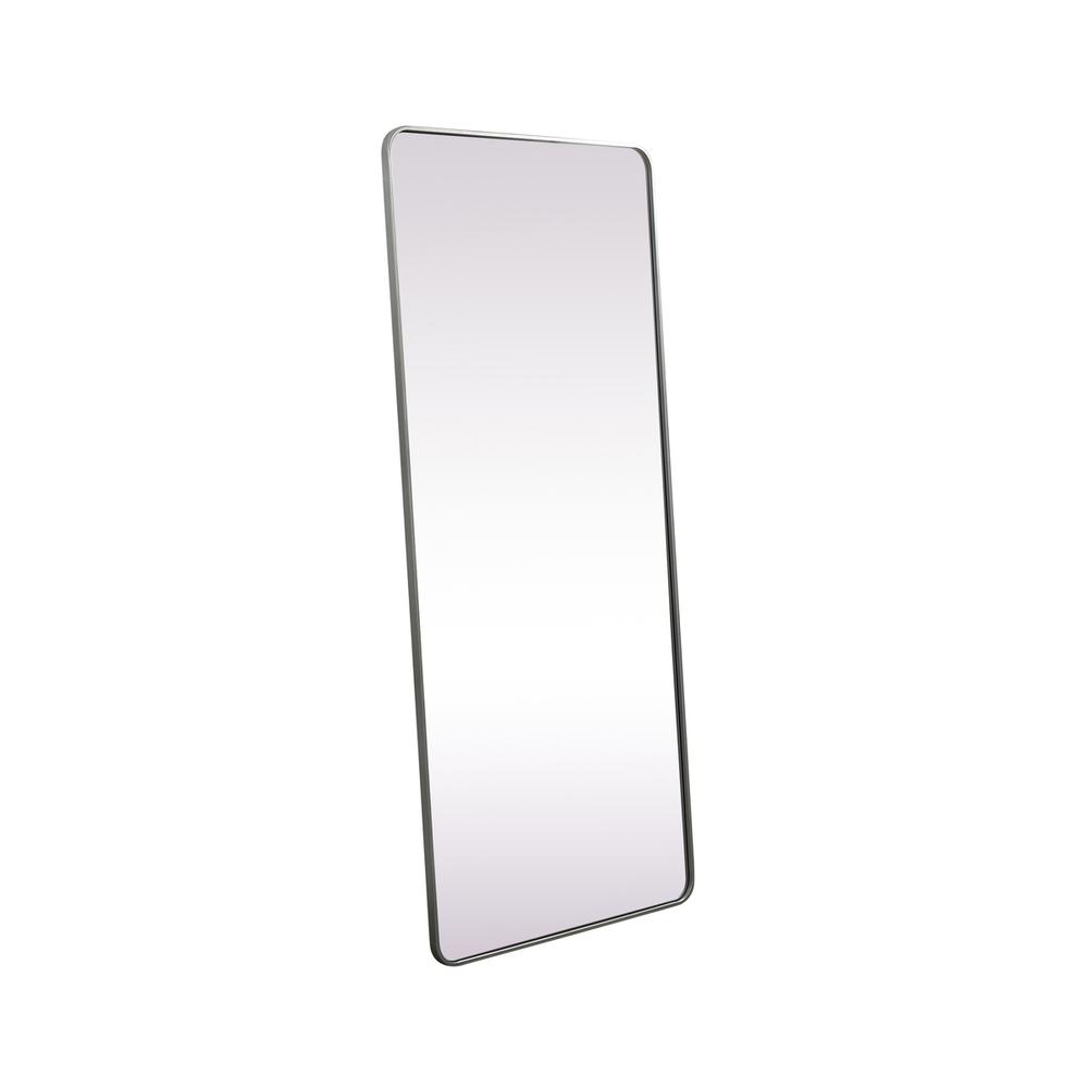 Alt View 1. Elegant Decor - Soft Corner Metal Rectangle Mirror 32x72 Inch in Silver - Silver.