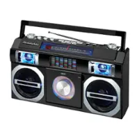 Studebaker - 80's Retro Street 5W Boombox with Bluetooth - Black - Front_Zoom