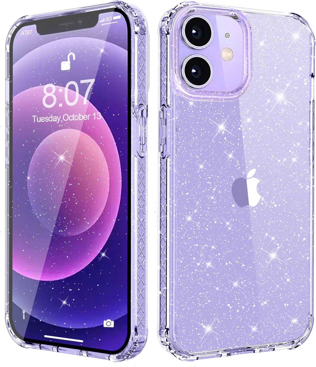 Entronix - Case for iPhone 11 - Durable Hard Back Protection - Glitter Clear