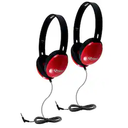 HamiltonBuhl - Primo Stereo Headphones, Red, Pack of 2