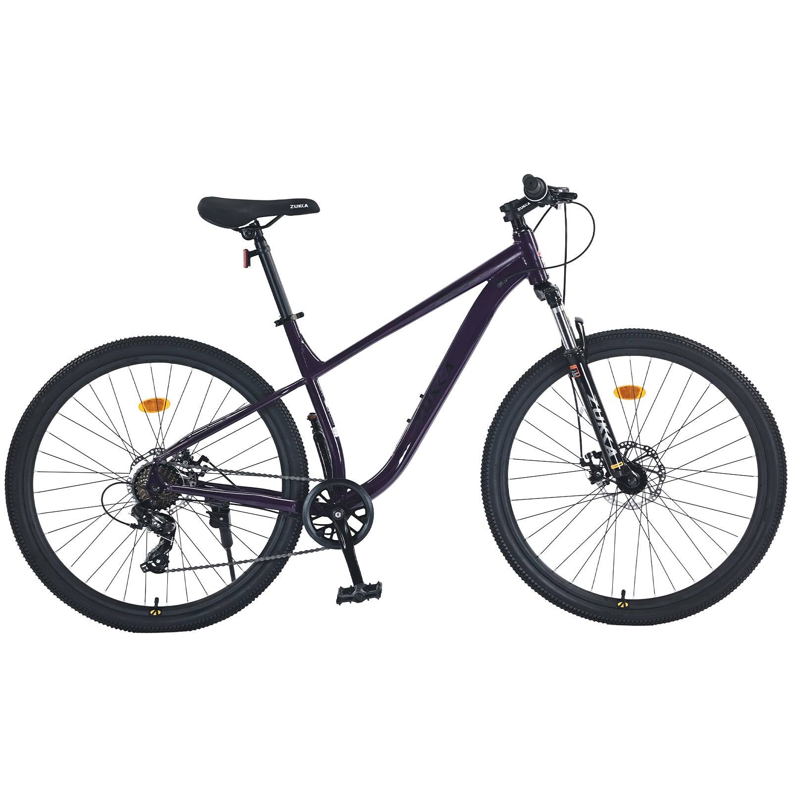 Alt View 2. BreeBe - 27.5 Inch Wheels 8 Speed Mountain Bike, for Men Women Boys and Girls, Front Suspension, Steel Frame - Purple.