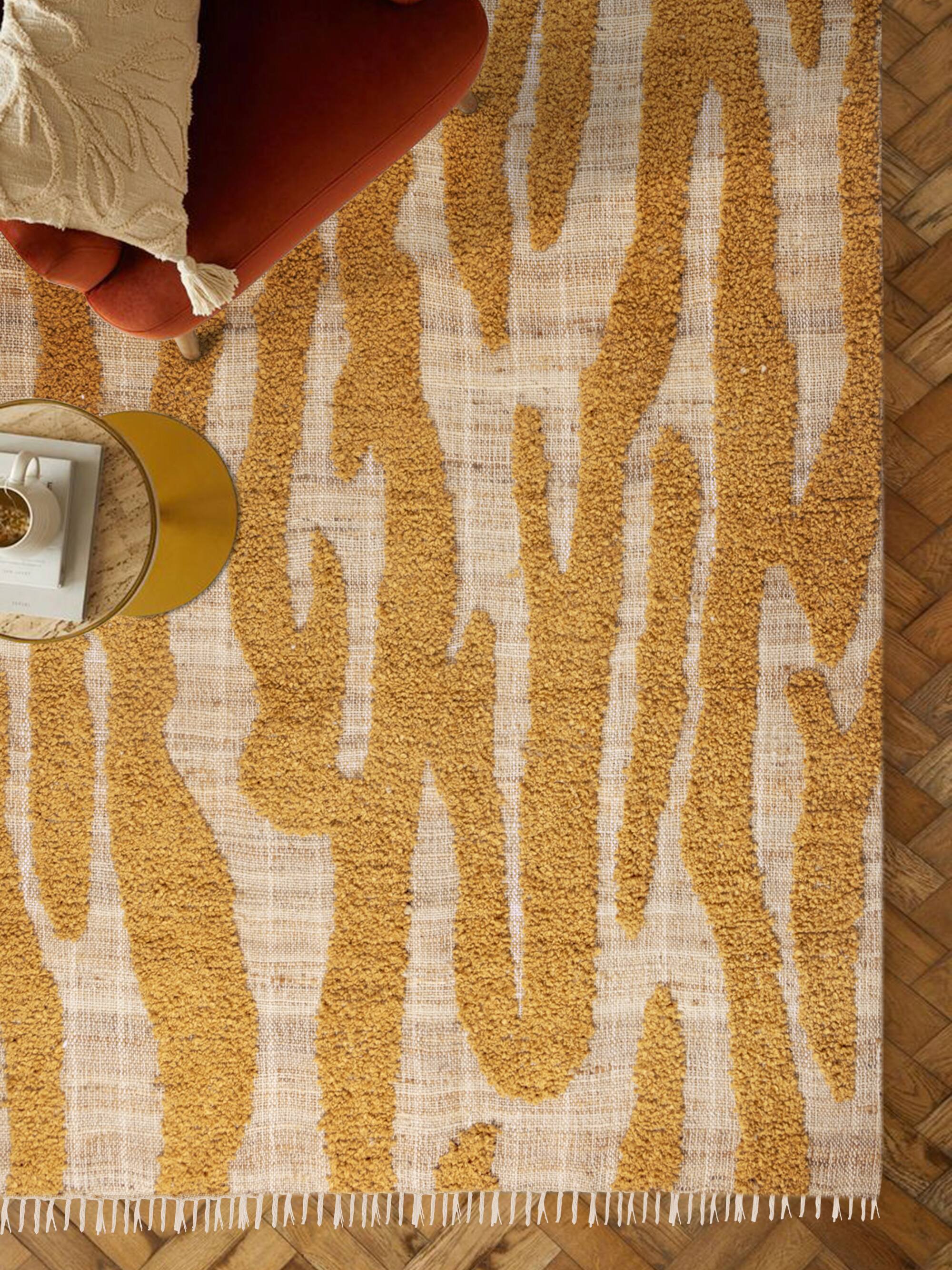 Back. GAURI KOHLI - Juliet Rug - Shades of beige and mustard.