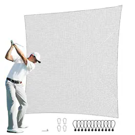 VEVOR - Golf Net,10x15ft Golf Practice Net, Indoor Hitting Net for Golf, Baseball, Hockey, Soccer, Heavy Duty Nylon DIY Ball Net - Black