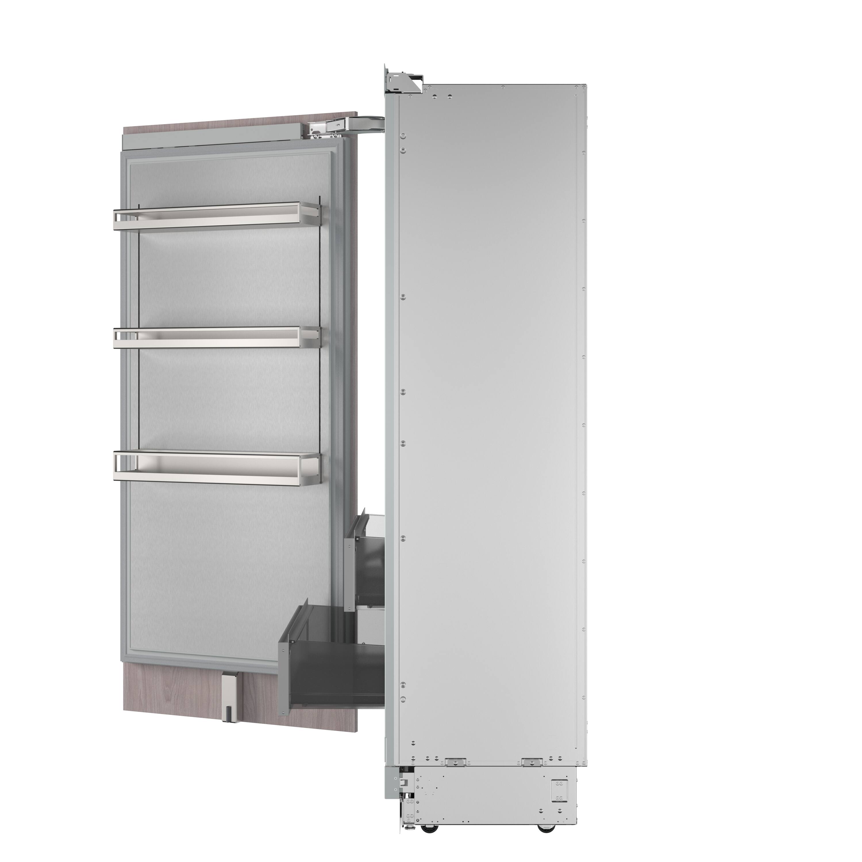 Alt View 3. Thermador - Freedom Collection 22.3 Cu. Ft. Automatic Defrost Smart Built-in Upright Freezer with internal Ice Maker - Custom Panel Ready.