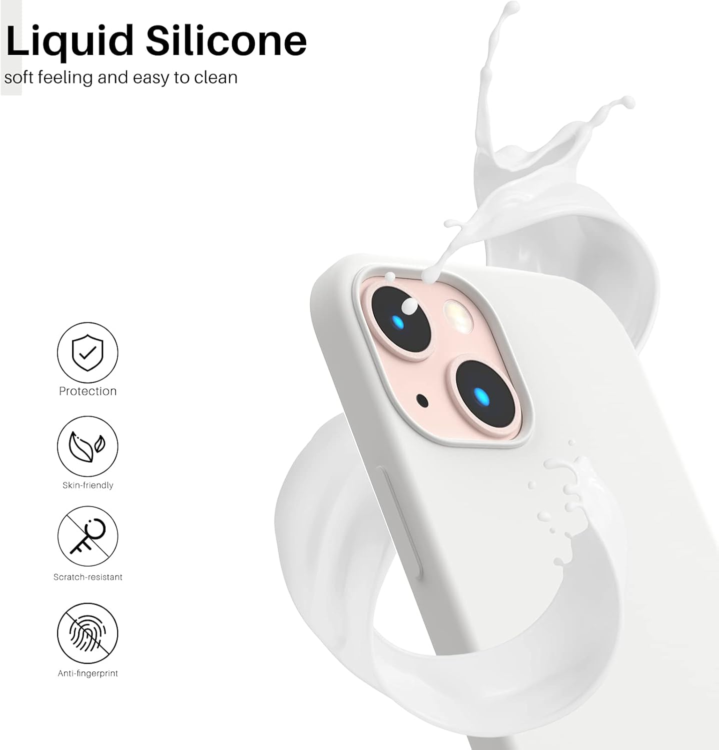 Liquid Silicone, soft feeling and easy to clean, Protection, Skin-friendly, Scratch-resistant, Anti-fingerprint