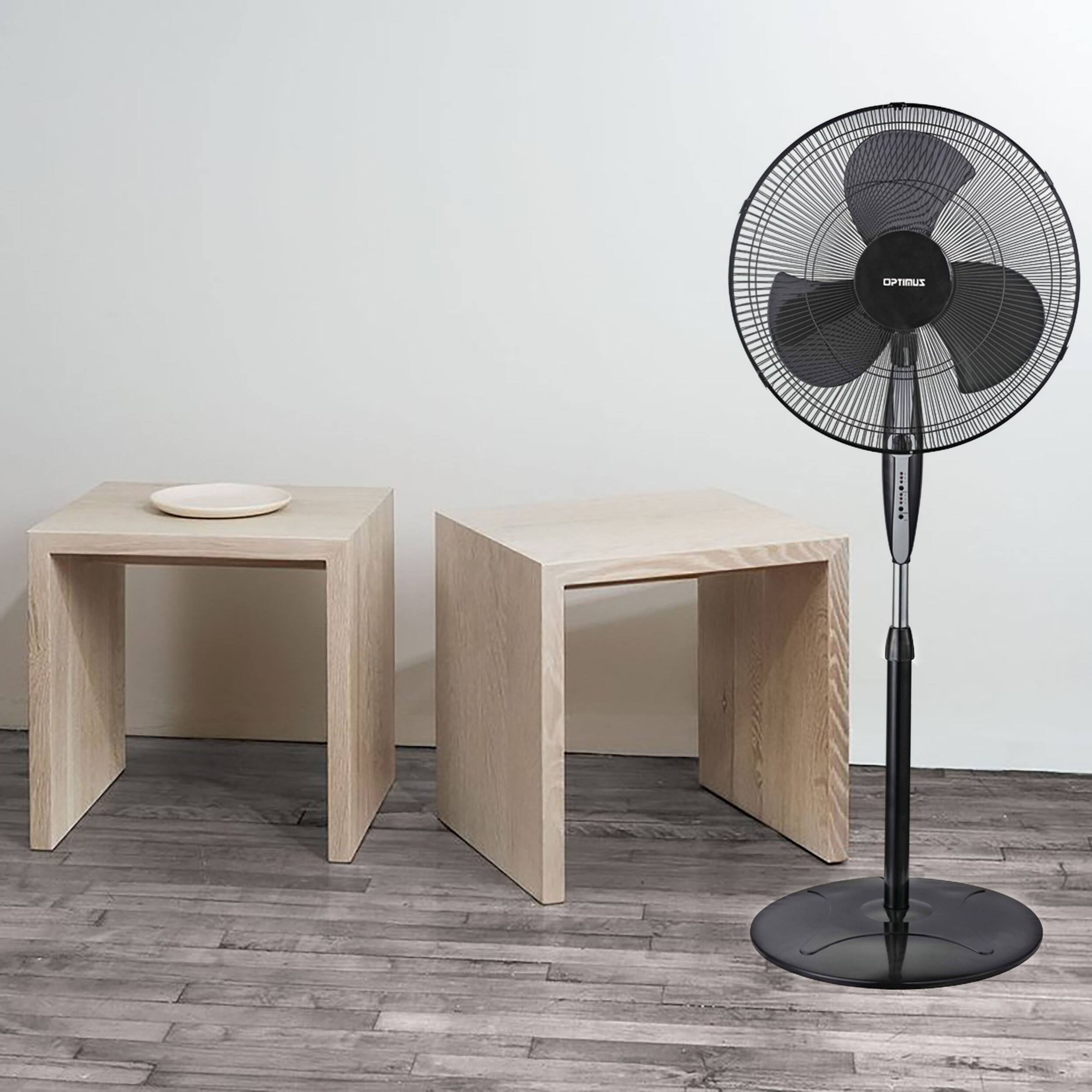 Alt View 1. Optimus - Optimus 18 in. Oscillating Stand Fan in Black - Black.