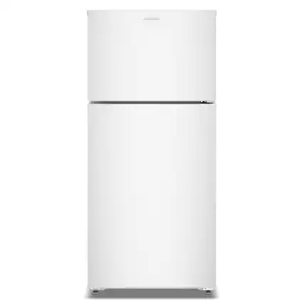 Front. Amana - 28 in. Wide 14 cu. ft. Top-Freezer Refrigerator With A Large Crisper Drawer - White.