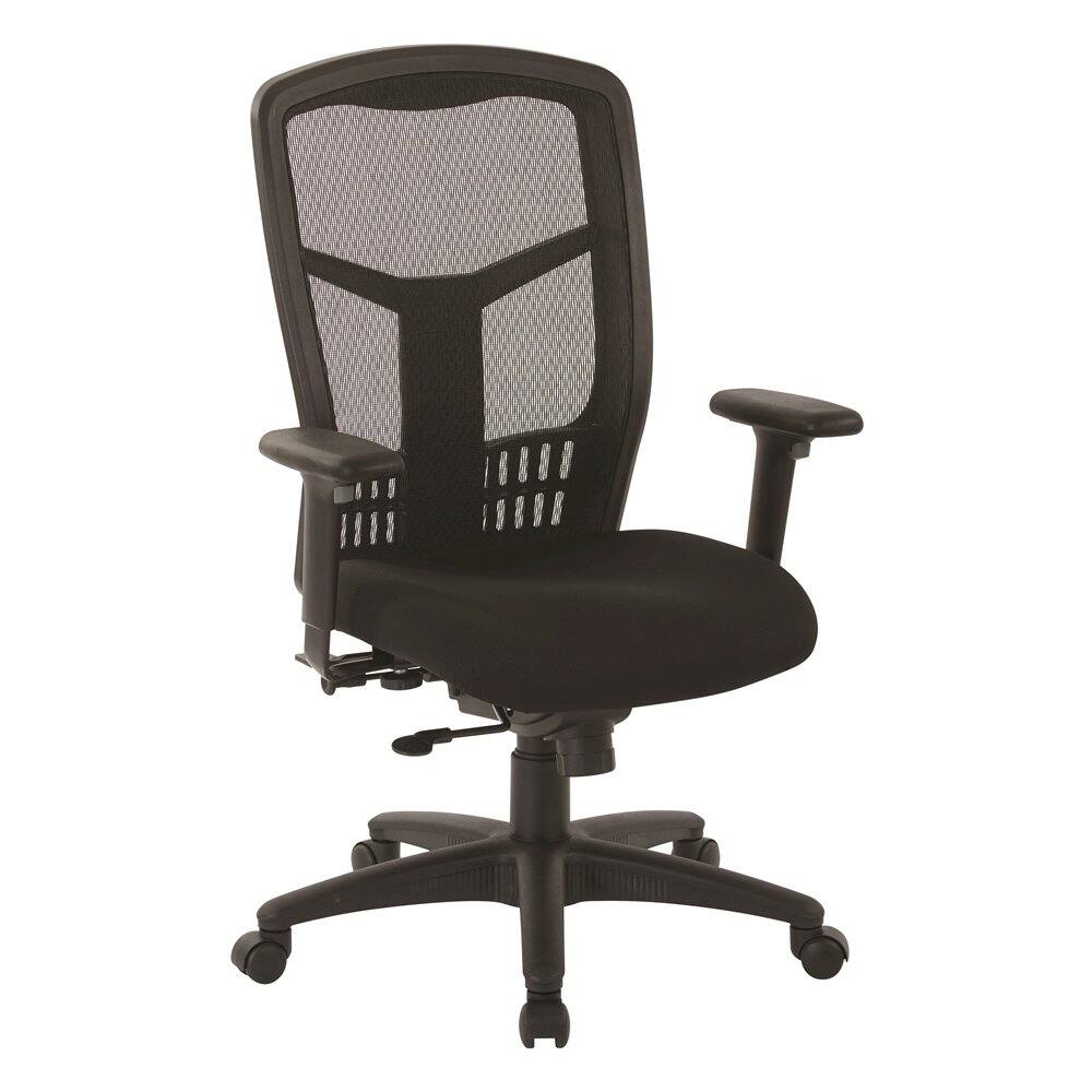 Front. FurniFact - Ergonomic Mesh Office Chair – Black High-Back Desk Chair With Support - Coal.