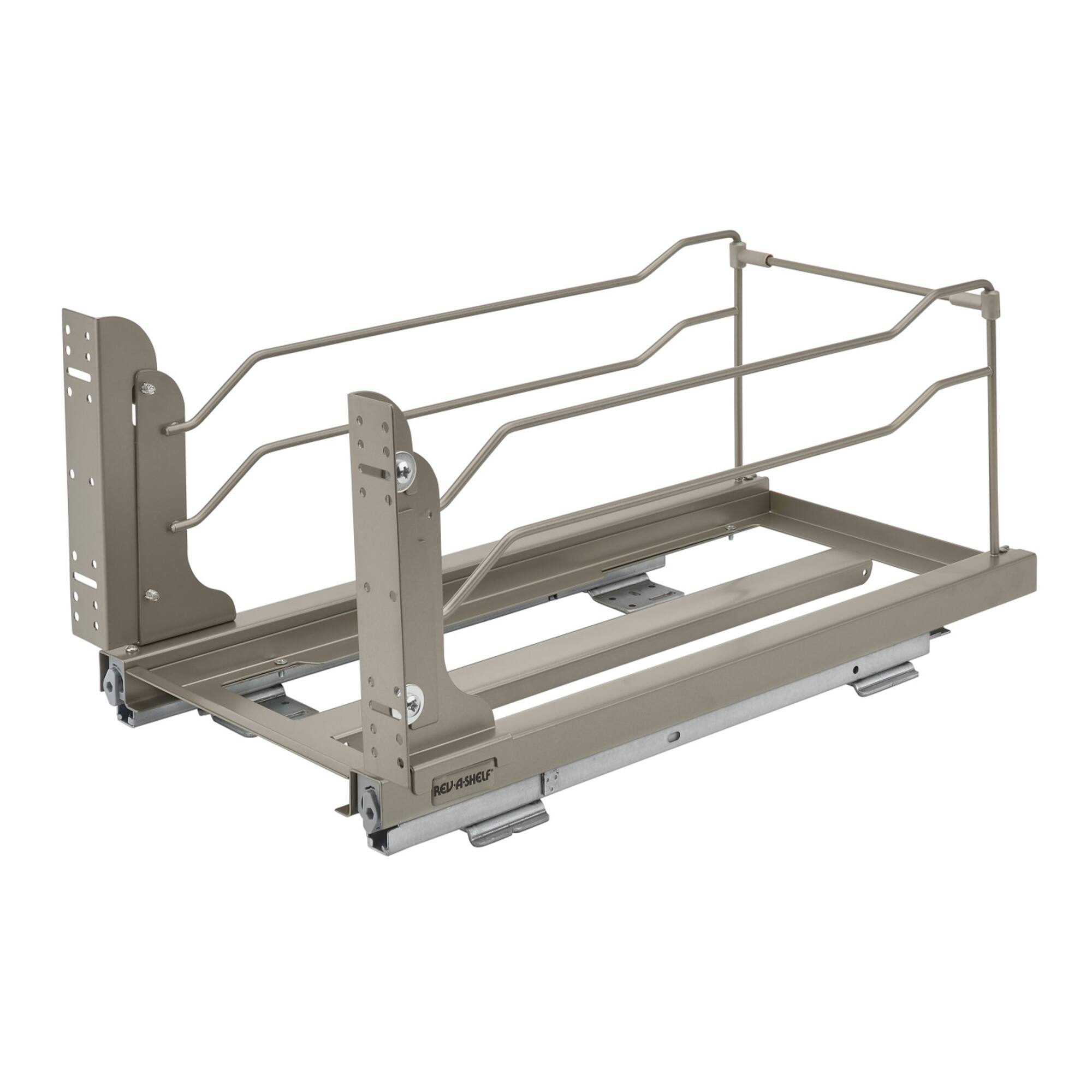 Alt View 5. Rev-A-Shelf - Rev-A-Shelf Double Pullout Trash Can 27 qt. w/ Soft-close, 53WC-1527SCDM-212 - Champagne.