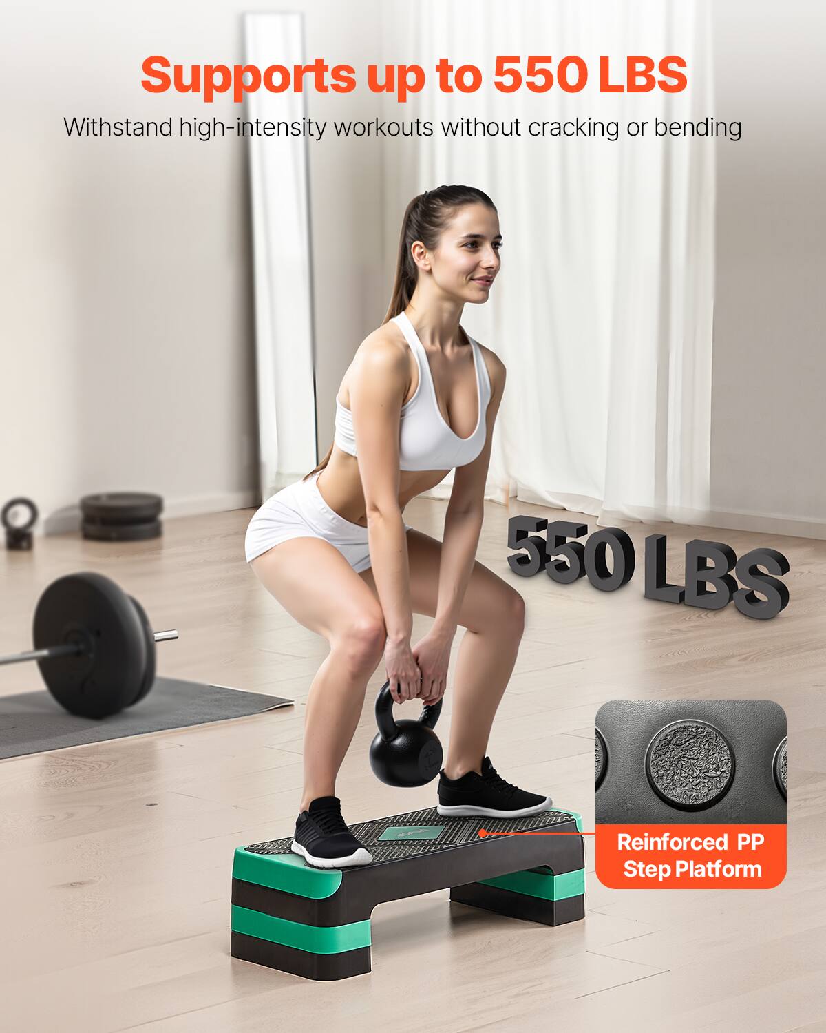 VEVOR Aerobic Exercise Step Platform, 28 Inch Workout Aerobic