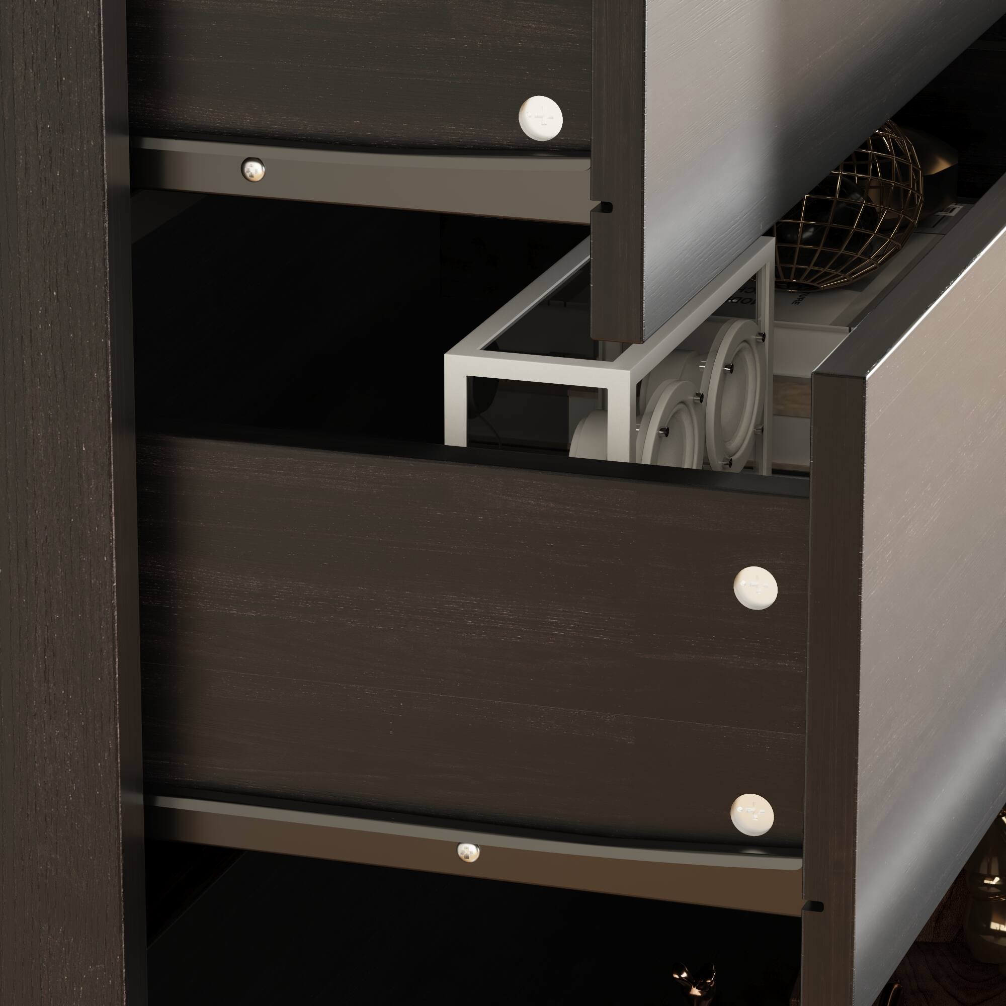 Alt View 2. FUFU & GAGA - FUFU&GAGA 6 - Drawer Wide Double Dresser with Dual Leg Options - Spacious Storage Essential - Black.