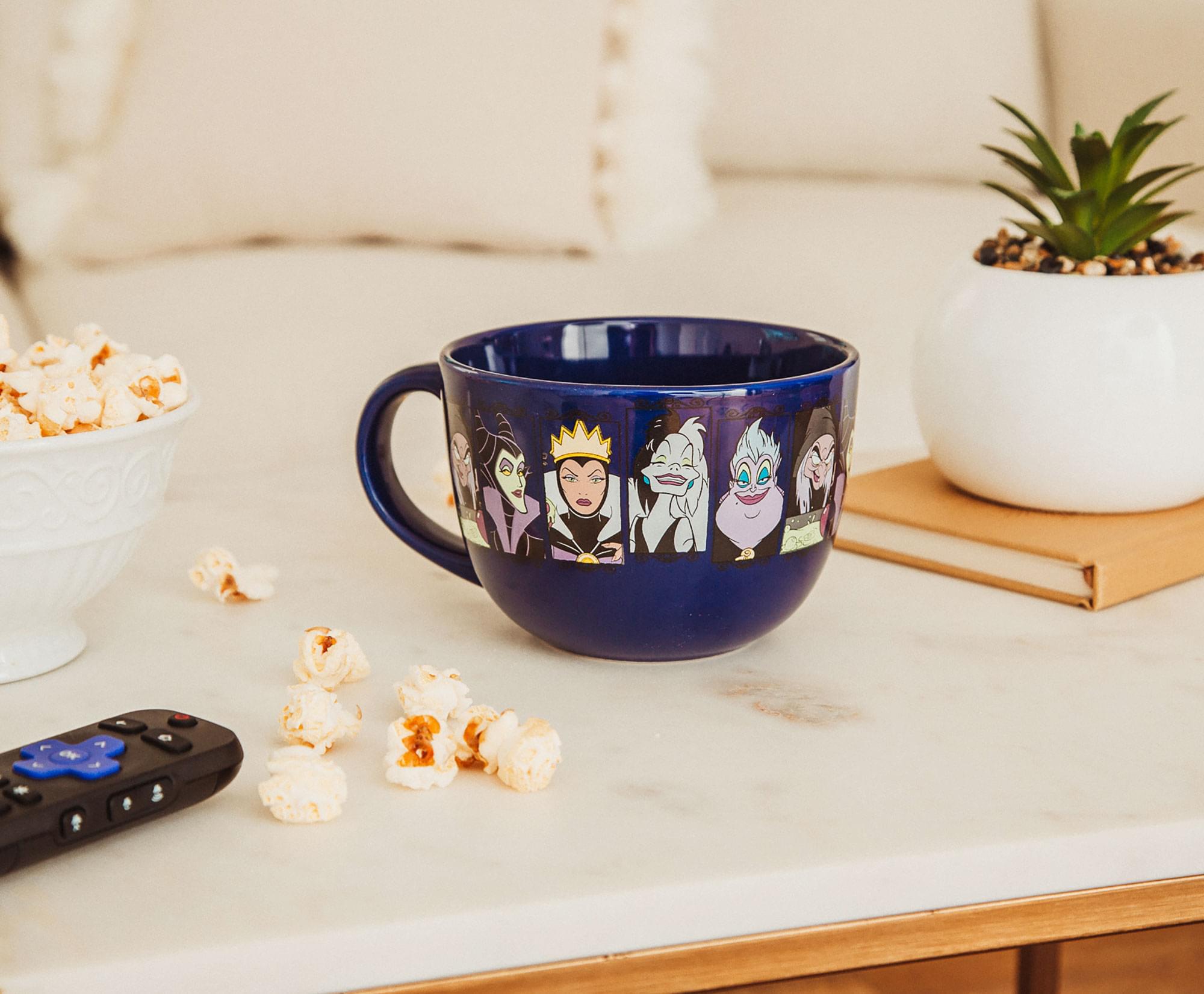 Alt View 1. Silver Buffalo - Disney Villains Close-Up Panels Ceramic Soup Mug | 24 Ounces - Blue.