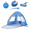 Front. VEVOR - Beach Tent Sun Shelter for 2 Person, UPF 50+ Protection, Portable Sun Shade Canopy with Carrying Bag & Sand Pockets - Blue + Grey.
