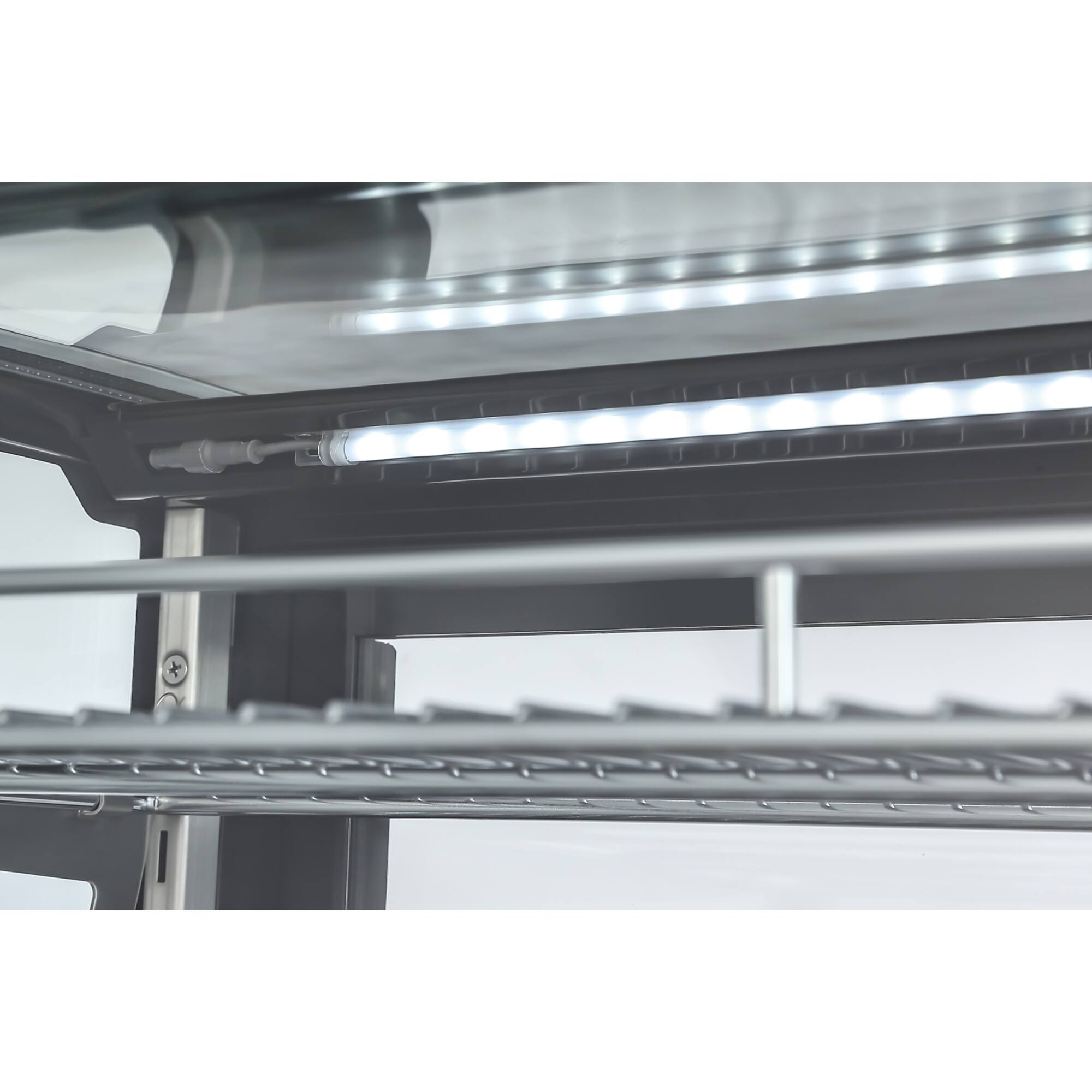 Alt View 6. Koolmore - 48 in. Drop-In Countertop Display Refrigerator in Black (DICDC-202-BK) - Stainless steel.