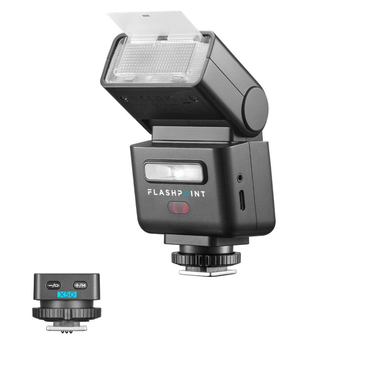 Flashpoint - iT32 Compact R2 TTL Mini Camera Flash with Detachable Magnetic X5-O Interchangeable H ot Shoe Module and
