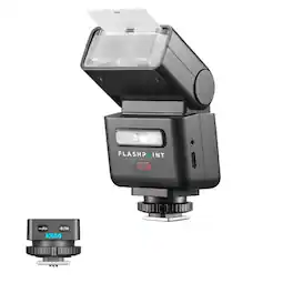 Flashpoint - iT32 Compact R2 TTL Mini Camera Flash with Detachable Magnetic X5-O Interchangeable H ot Shoe Module and