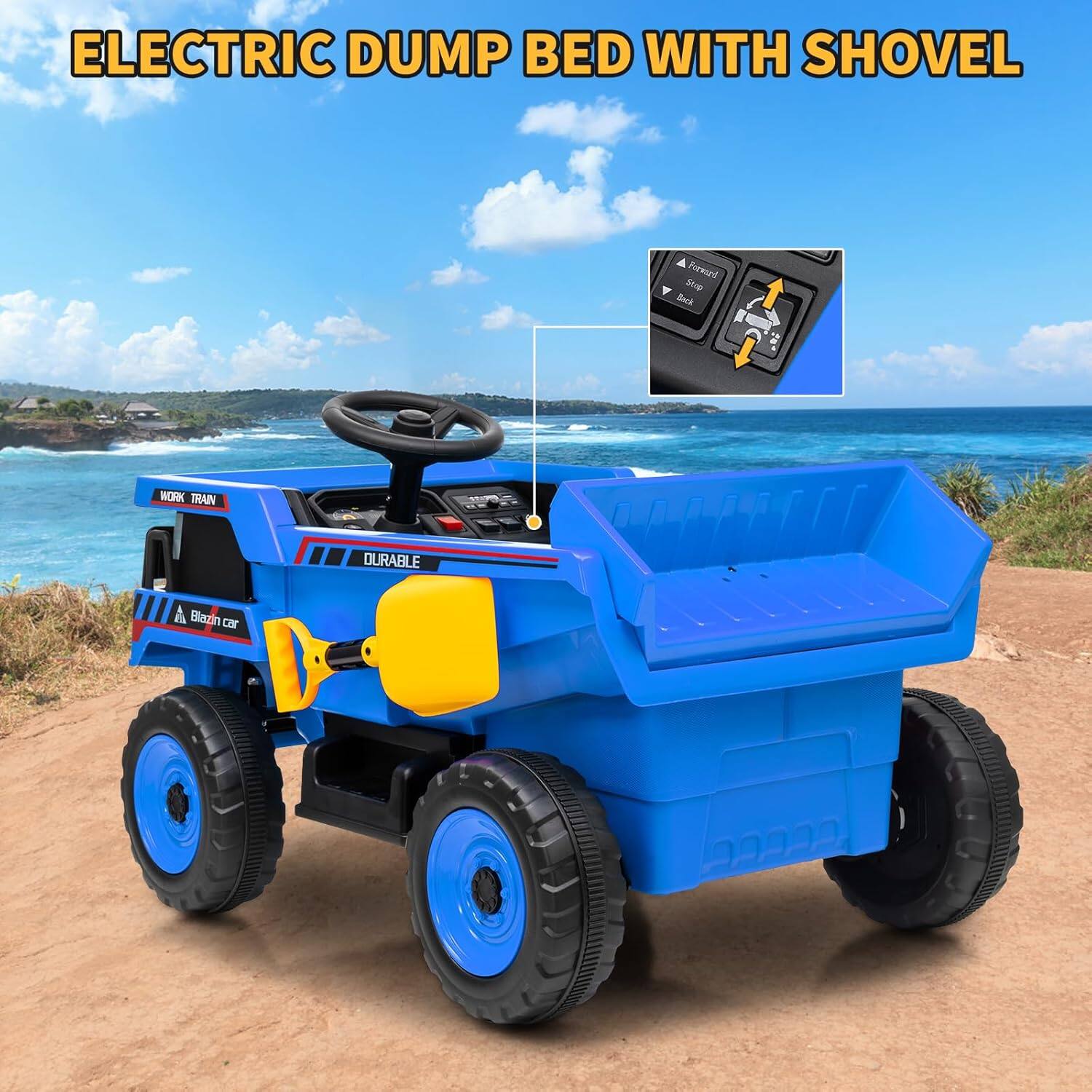 ELECTRIC DUMP BED WITH SHOVEL

WORK TRAIN

DURABLE

Blazin car