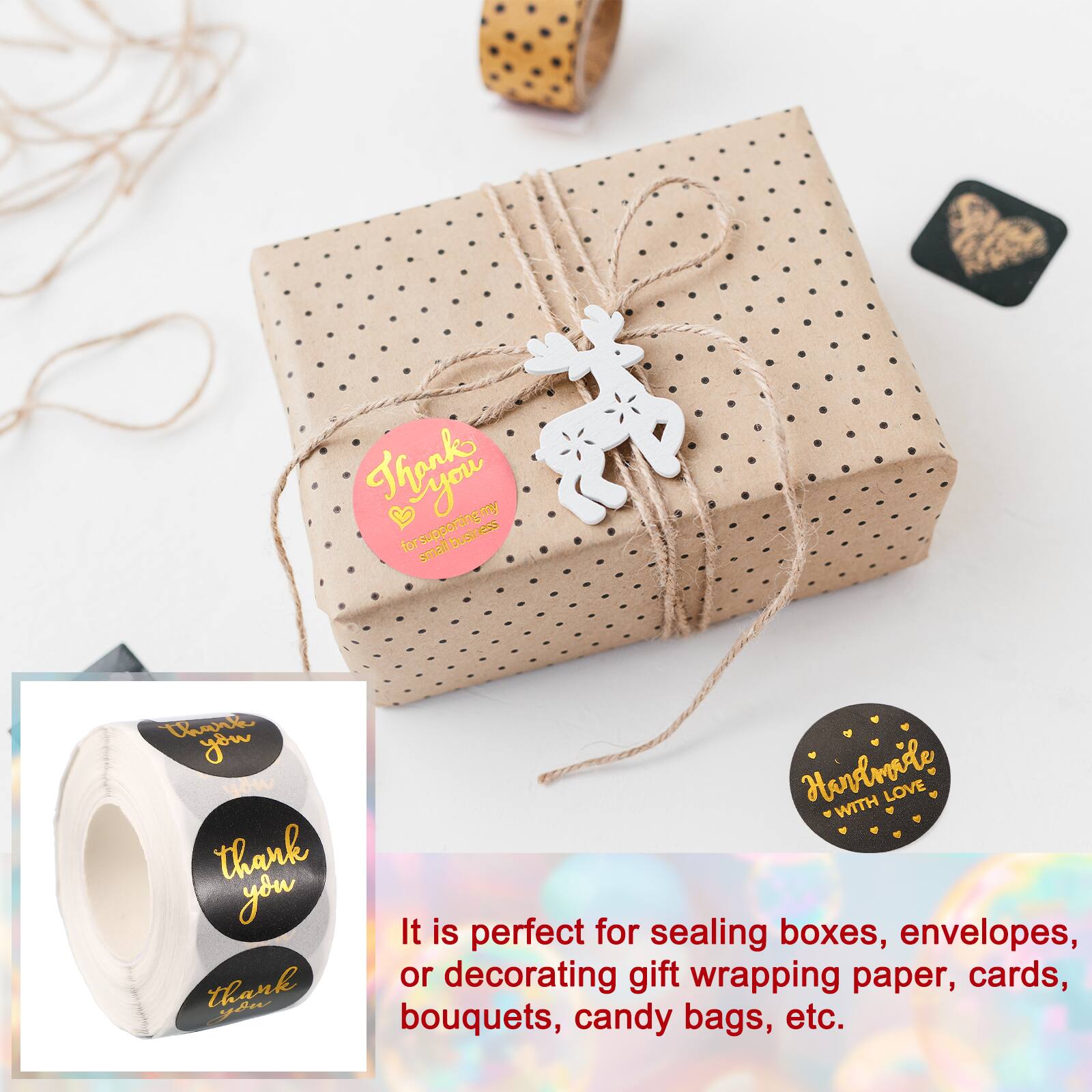 Thanks you for supporting my business. Scm2 thank you thank you Hendmarde WITH LOVE

It is perfect for sealing boxes, envelopes, or decorating gift wrapping paper, cards, bouquets, candy bags, etc.