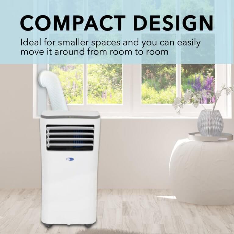 COMPACT DESIGN  
Ideal for smaller spaces and you can easily move it around from room to room