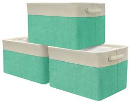 Sorbus - Cubby Storage Organizer 15 Inch - Big Sturdy Collapsible Storage Bins with Dual Handles - Foldable Baskets - Green
