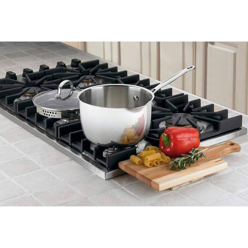 Left. Cuisinart - Chef's Classic Stainless 3-Qt Cook and Pour Saucepan with Cover 7193-20P - Stainless Steel.