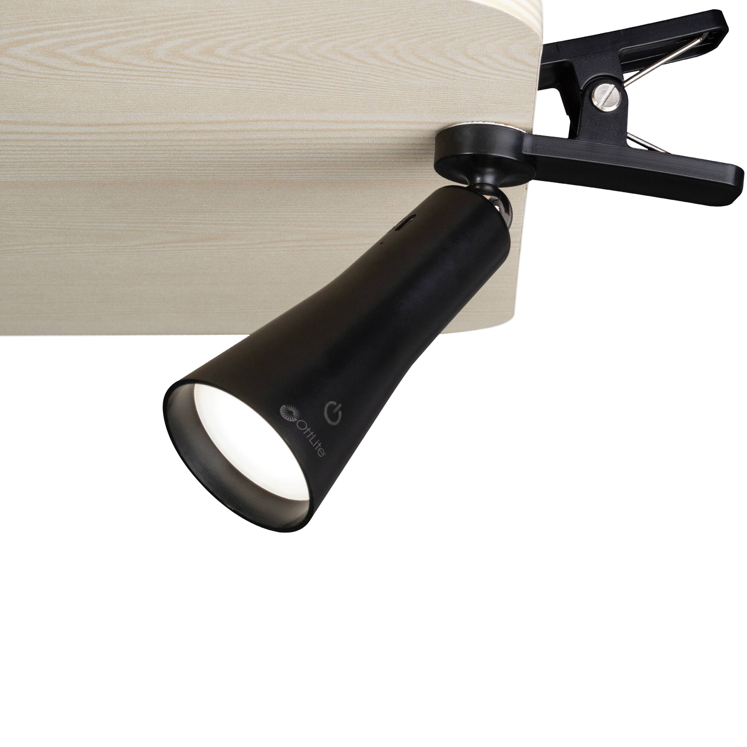 Angle. OttLite - Switch 3-in-1 Rechargeable Task Lamp - Black.