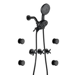 Boyel Living - Shower Set with Seven Function Overhead Shower Hand Shower and Four Body Sprays - Matte Black